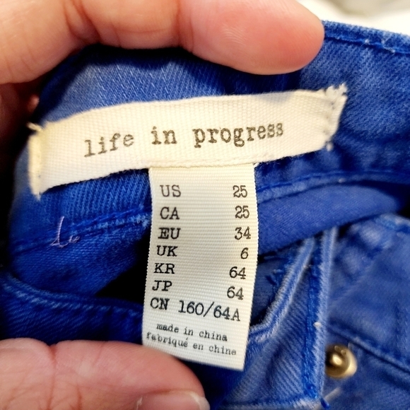 Life In Progress Royal Blue Colored Denim Zip Ankle Skinny Jeans Womens 25 EUC - Picture 5 of 7